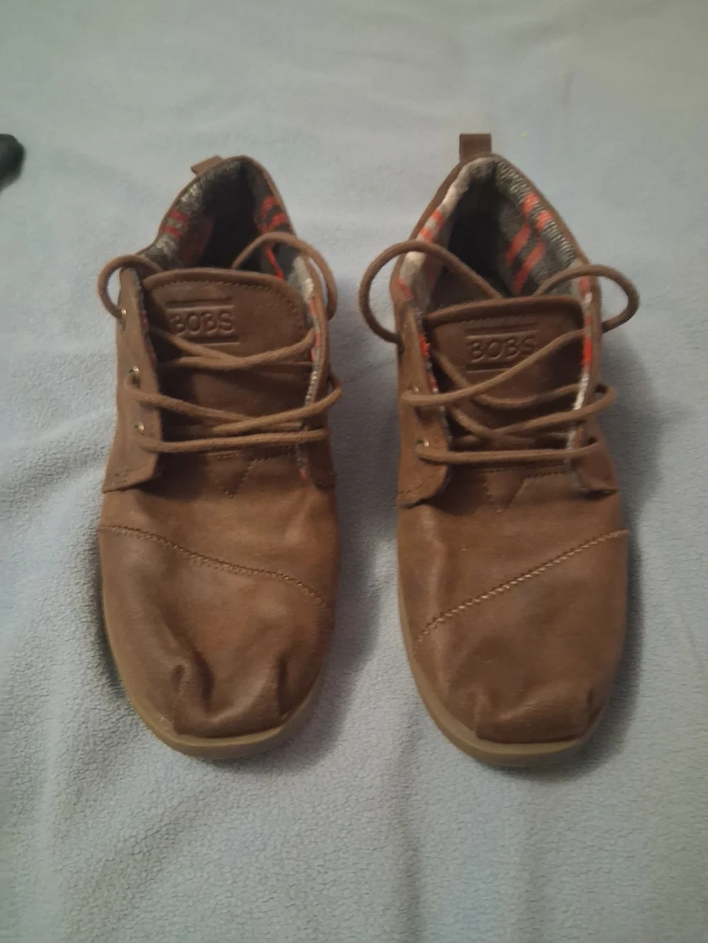 BOBS from Skechers Men's Brown Chukka Boots with Plaid Lining